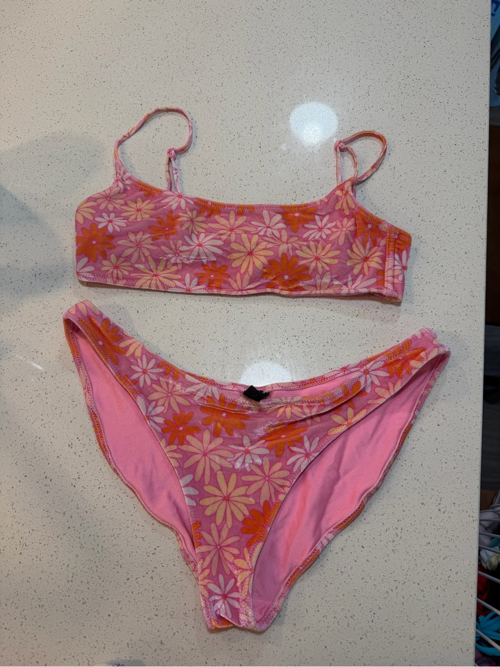 triangl swimwear Pink and Orange Floral Girls Bikini Set